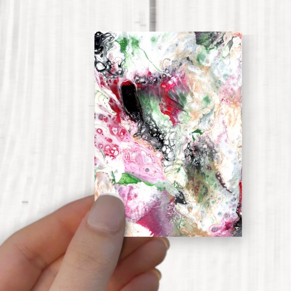 Original ACEO - Miniature Abstract Painting - Organic Abstract 3 - Picture 3 of 5